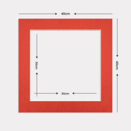 Ak Frames 40X40Cm Poppy Red Picture Mounts To Fit 30X30Cm Aperture Size - Mount Board Only (No Frame Included) - thumbnail 3