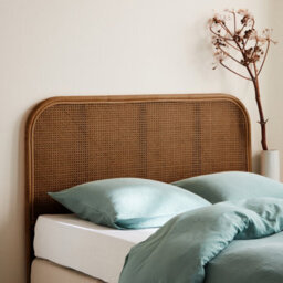 Sweeek - Dark Rattan And Cane Headboard Sumatra 140X3X110 Cm