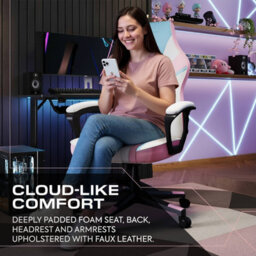 X Rocker Tempest Ergonomic Pc Office Gaming Chair - Bubblegum - thumbnail 4