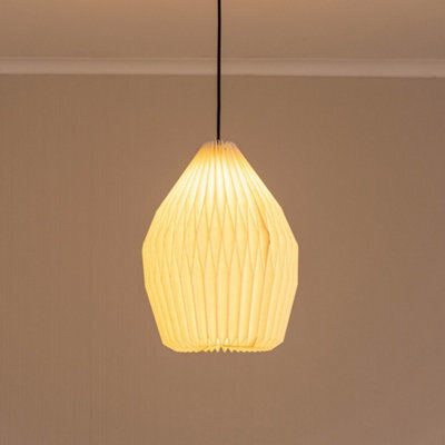 Valuelights Astrid Geometric Origami Teardrop Paper Pleated Easy Fit Lamp Shade (D)29.5Cm - image 1