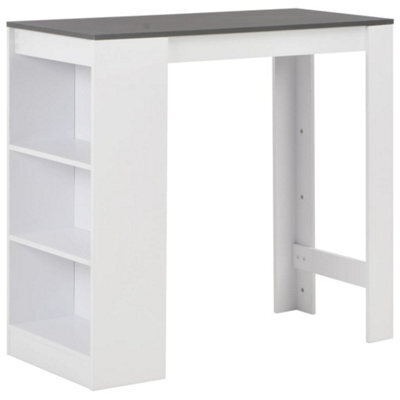 Walplus Bar Table With Shelf White 110X50X103 Cm - image 1