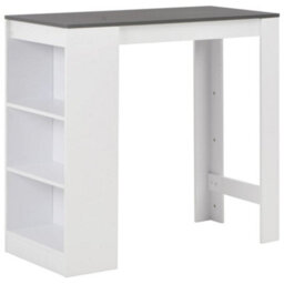 Walplus Bar Table With Shelf White 110X50X103 Cm - thumbnail 1