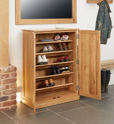 Baumhaus Mobel Oak 2 Door Large Shoe Cupboard - image 1