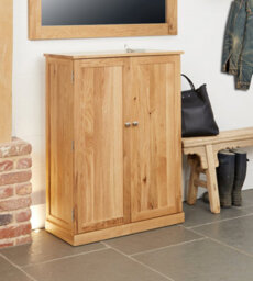 Baumhaus Mobel Oak 2 Door Large Shoe Cupboard - thumbnail 2