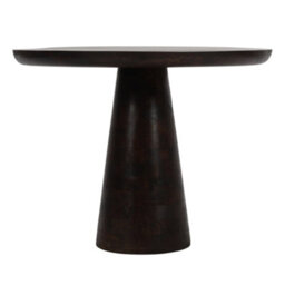 Natural Solid Dark Mango Wood Round Dining Table - thumbnail 2