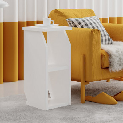 Decortie Tena Modern Slim Side Table 30Cm Storage Multipurpose White Living Room H 63Cm - image 1