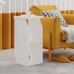 Decortie Tena Modern Slim Side Table 30Cm Storage Multipurpose White Living Room H 63Cm - thumbnail 1