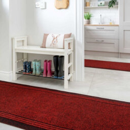 Loomed Red Hard Wearing Non Slip Cut To Measure Runner Utility Mat 66Cm Wide (2Ft 2In W X 5Ft L) - thumbnail 2
