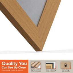 "AK Frames 25X17"" Country Pine Modern Vinyl Record Frame With Mid Grey Mount For 12 Inch Lp Cover & Disc - Overlapped Design" - thumbnail 3