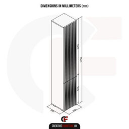 Creative Furniture Livia Tall Bathroom Storage Cabinet 175Cm - White Fluted Doors & Gold Handles - thumbnail 8