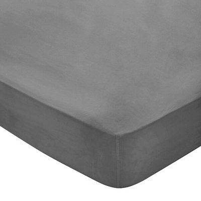 Bedeck Of Belfast 300 Thread Count Fitted Sheet King Size Charcoal
