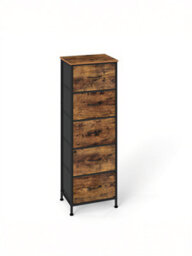 LEDREM Drawer Storage Unit, Chest Of Drawers For Bedroom, Closet, 5 Fabric Drawers, Rustic Brown And Black - thumbnail 2