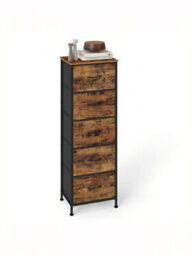 LEDREM Drawer Storage Unit, Chest Of Drawers For Bedroom, Closet, 5 Fabric Drawers, Rustic Brown And Black - thumbnail 3