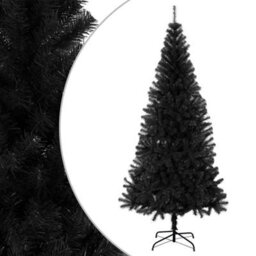 Walplus Artificial Christmas Tree With Stand Black 180 Cm Pvc