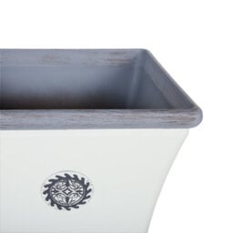 Beliani All-Weather White Square Planter 37 X 35 Cm Uv-Resistant - Mediterranean Finish - thumbnail 5