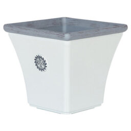 Beliani All-Weather White Square Planter 37 X 35 Cm Uv-Resistant - Mediterranean Finish - thumbnail 3