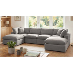 Cotleigh 6-Piece U-Shaped Modular Corner Sofa - Grey