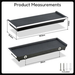 Black Floating Shelf Blue Wall Mounted Led Neon Light For Gaming Bedroom Display - thumbnail 2