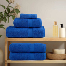 Berkfield Wash Towels 2 Pcs Frogn Blue 30X30 Cm 100% Cotton - thumbnail 3