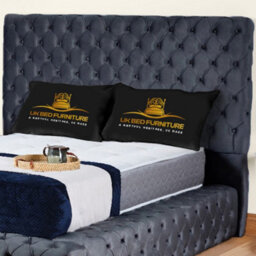 UKBEDFURNITURE Ambassador Steel Plush Valvet Upholstered Gas Lift Ottoman Storage Bed With 10 Inch Orthopedic Mattres - 54 Inch Headboard - thumbnail 2