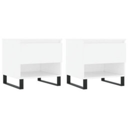 Berkfield Modern Coffee Tables 2 Pcs White 50X46X50 Cm Engineered Wood - thumbnail 1