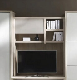 Arte Roma 5 Wall Panel For Tv Cabinet - W1200mm H1380mm D310mm In Elm & Grey Matt, Modern And Versatile - thumbnail 1