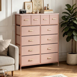 12 Drawer Pink Tall Chests Of Drawers Storage Cabinet Bedroom Organiser - thumbnail 6