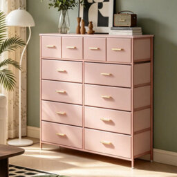 12 Drawer Pink Tall Chests Of Drawers Storage Cabinet Bedroom Organiser - thumbnail 3