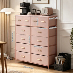 12 Drawer Pink Tall Chests Of Drawers Storage Cabinet Bedroom Organiser - thumbnail 2
