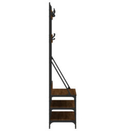 Walplus Clothes Rack With Shoe Storage Brown Oak 100X40X184 Cm - thumbnail 5