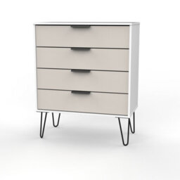 Osaka 4 Drawer Chest Of Drawers In Kashmir Matt & White Matt (Ready Assembled) - thumbnail 1