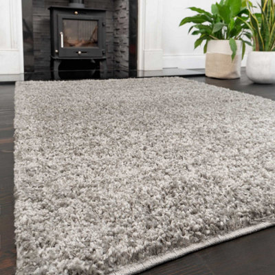 Loomed Soft Value Silver Grey Shaggy Area Rug 110X160Cm - image 1