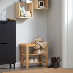 Sobuy Fsr02-K-N, 2 Tiers Bamboo Shoe Rack Shoe Bench, Bathroom Shelf, W50Xd29Xh45 - thumbnail 8