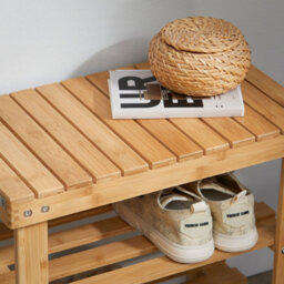 Sobuy Fsr02-K-N, 2 Tiers Bamboo Shoe Rack Shoe Bench, Bathroom Shelf, W50Xd29Xh45 - thumbnail 7