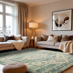 Bedlooms Ember Cashmere Rug 160X230Cm, Tribal Geometric Medallion, Anti Slip, Stain Resistant, Bed & Dining Room Carpet - thumbnail 8