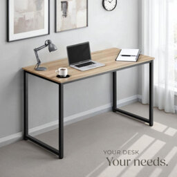 Tectake Desk Flint - Writing, Study, Computer Office Table 120 Cm - Industrial Wood Light, Oak Sonoma - thumbnail 7