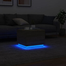 Berkfield Coffee Table With Led Lights Sonoma Oak 50X50X40 Cm - thumbnail 5