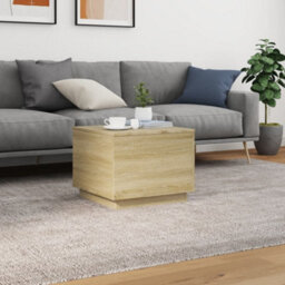 Berkfield Coffee Table With Led Lights Sonoma Oak 50X50X40 Cm - thumbnail 4