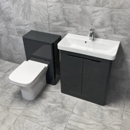 Hydros Vanity Basin Sink Wc Unit Bathroom Suite Anthracite Ross 700mm Unit - thumbnail 2