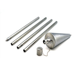 Harbour Housewares 146Cm Metal Garden Torches - Cone - Set Of 6 Silver Outdoor Lighting Oil Fuel Lamp Candle Flame Lantern - thumbnail 4