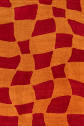 The Rugs Joli Red And Orange Chequered Rug Soft Dense Pile Easy To Clean And Pet Friendly For Living Rooms And Bedrooms - thumbnail 2