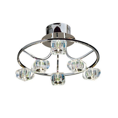 Luminosa Lighting Luminosa Polana Semi Flush Round 6 Light G4 Polished Chrome, Not Led/cfl Compatible - image 1