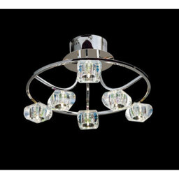 Luminosa Lighting Luminosa Polana Semi Flush Round 6 Light G4 Polished Chrome, Not Led/cfl Compatible - thumbnail 2