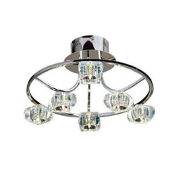 Luminosa Lighting Luminosa Polana Semi Flush Round 6 Light G4 Polished Chrome, Not Led/cfl Compatible - thumbnail 1