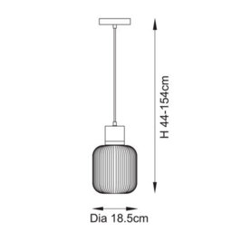Luminosa Lighting Luminosa Travi Ribbed Slim Pendant Ceiling Light Dark Brown Emperador Marble, Vintage Brass & Clear Ribbed Glass E27 - thumbnail 7