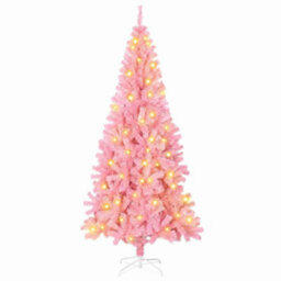 Vidaxl Christmas Tree With 300 Leds With Stand Pink 180 Cm Pvc - thumbnail 2