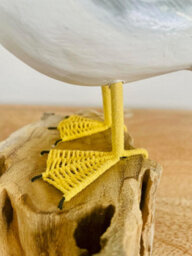 My Square Mile Bird Statue Ornament Wooden Hand Carved Bird Tree Stump British Birds Indoor/outdoor Garden Ornament (Sammie The Seagull) - thumbnail 3
