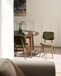 Beliani Set Of 2 Dining Chairs Elaine Boucle Dark Brown/ Green - thumbnail 2