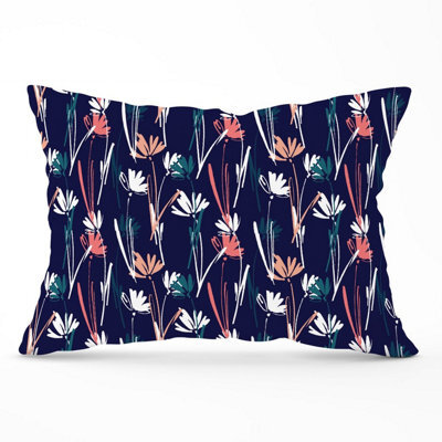 Warren Reed Designer Hand Drawn Wild Flowers Cushions 33Cm X 48Cm