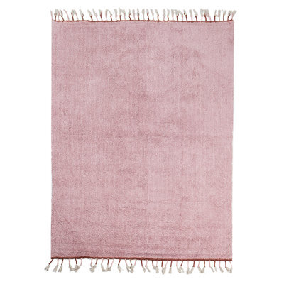 Beliani Kids Rug Caparli Pink 140 X 200 Cm Cotton - image 1